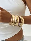 4-piece/set retro minimalist punk style thick bracelet suitable for women to wear eternal beauty cufflinks, bracelets